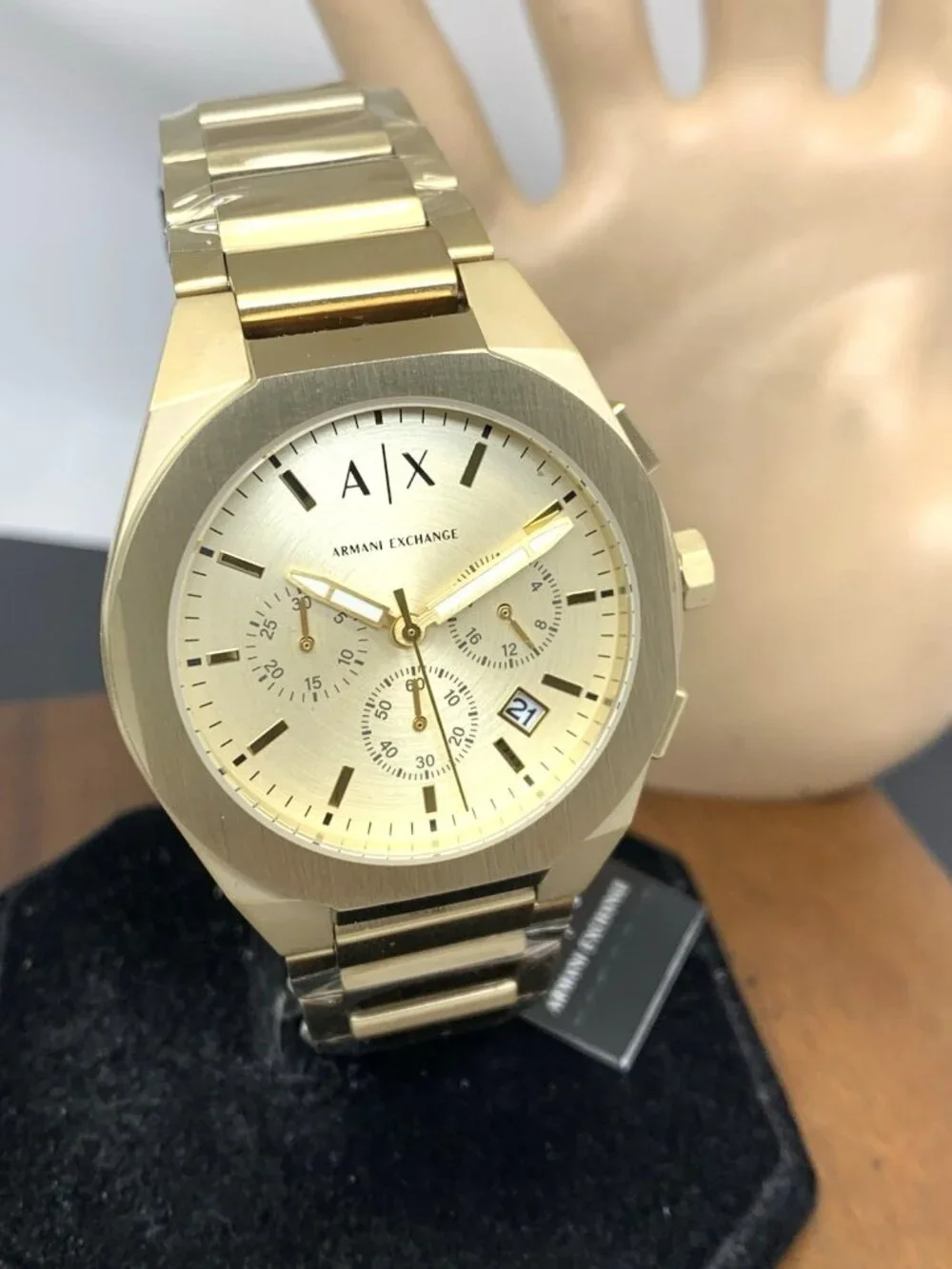 Armani Exchange Men's Watch AX4192 Quartz Chronograph Gold Dial Stainless Steel